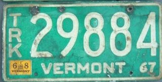 Vermont Vintage 1967 1968 License Plate 29884