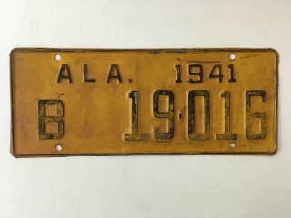 1941 Alabama License Plate All Paint