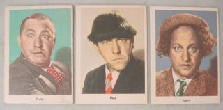 1959 Fleer The 3 Three Stooges Trading Cards 1 - 3 Curly Larry & Moe