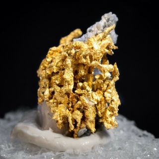 1.  2 Gram Crystalline GOLD on Quartz - Belshazzar Mine,  Idaho 3