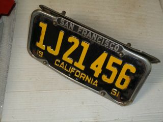 1951 - 52 - 53 - 54 - 55 California CAR license Plate pair,  S.  F FRAME DMV OK 4