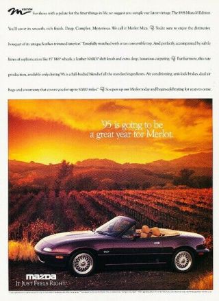 1995 Mazda Mx - 5 Mx5 Miata Advertisement Print Art Car Ad K81