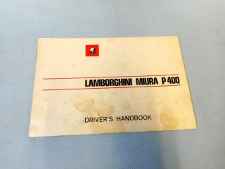 Factory Issued Lamborghini Miura P400 Driver 