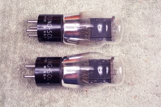 Two,  Tung Sol 45 Tubes,  Black Plate,  Wartime,  Match Pair,  Ux - 245,  Cx - 345 Equiv