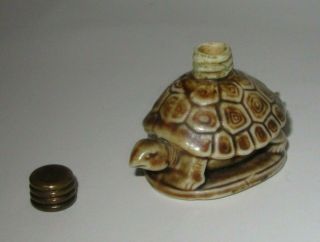 Vintage 1920 Schafer & Vater RARE German Porcelain Turtle Figural Perfume Bottle 4