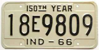 Indiana 1966 150th Anniversary License Plate,  Yom,  Muncie Delaware County