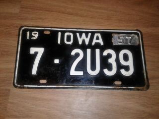1956,  57 Iowa License Plate - Auto Tag - Car Tag 7 - 2u39