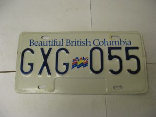 British Columbia Bc Canada License Plate Gxg055