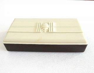 Art Deco Bakelite Mid - Century Box For Parker 220 - B Pen Dark Brown & Cream Top