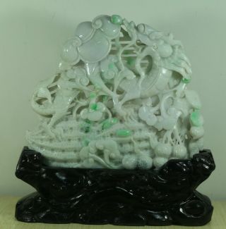 Cert ' d Untreated Green Nature jadeite Jade Sculpture statue dragon 龙 q75603Q 2