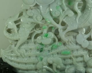Cert ' d Untreated Green Nature jadeite Jade Sculpture statue dragon 龙 q75603Q 4