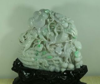 Cert ' d Untreated Green Nature jadeite Jade Sculpture statue dragon 龙 q75603Q 7