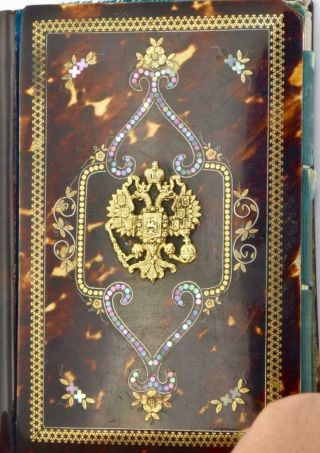 Very rare antique Imperial Russian luxury gold inlay ladies note book/purse 2