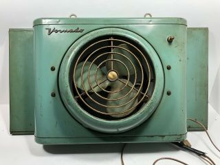 Vintage Retro 50’s Vornado 2 Speed Window Fan 16 T 2 - 2 Box Metal Turquoise