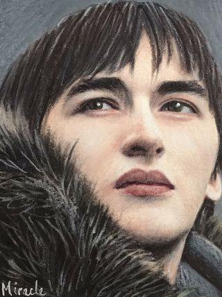 Aceo 1/1 Game Of Thrones The Great Bran Stark Sketchcard Art