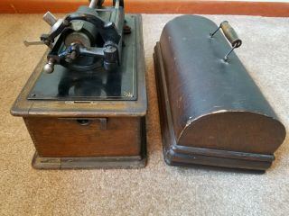 Thomas Edison Home Phonograph Gramophone Model A C or H w/cylinder & antique oil 9