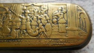 18THC BRASS TOBACCO BOX FREDERICK THE GREAT / SOLOMON ' S JUDGEMENT 1760AD 11