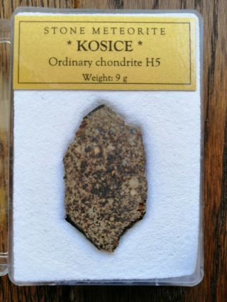 Meteorite Kosice,  observed fall,  full slice 9 g 2