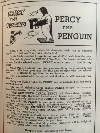 Percy Penguin,  Vintage Jack Hughes Magic Trick,  Rare Collectable 5
