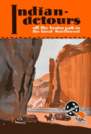 Indian Detours - 1937 Fred Harvey / Santa Fe Railroad Travel Poster