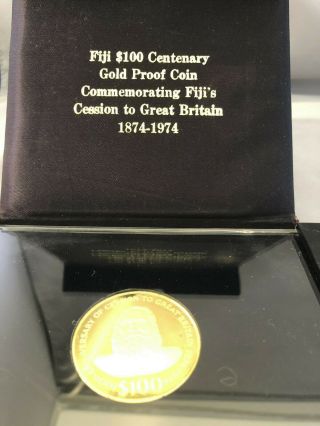 1974 Fiji Islands 100 Dollar Centennial Gold Coin