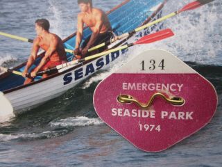 1974 Seaside Park Jersey Emergency Beach Badge/tag 44 Years Old