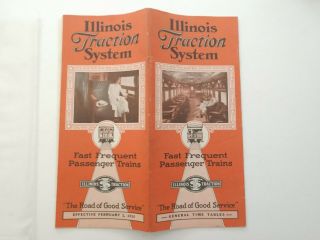 1924 Illinois Traction System Railroad Railway General Time Tables Pocket Guide