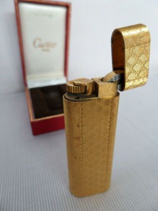 Cartier Vintage Lighter 1974 Gold Plated W/ Certificate And Accessories