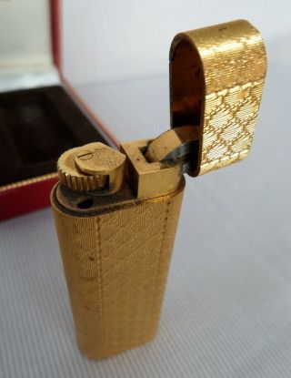 CARTIER vintage lighter 1974 gold plated w/ certificate and accessories 7
