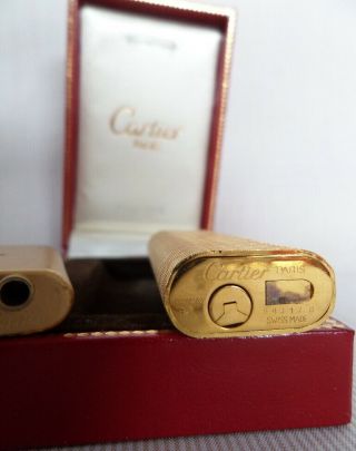 CARTIER vintage lighter 1974 gold plated w/ certificate and accessories 9