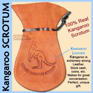Oztrala Kangaroo Scrotum Large Pouch Real Australian Leather Wallet Coin Gift