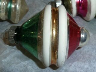 12 VINTAGE SHINY BRITE GLASS CHRISTMAS TREE SHAPE ORNAMENTS MADE IN THE USA 8