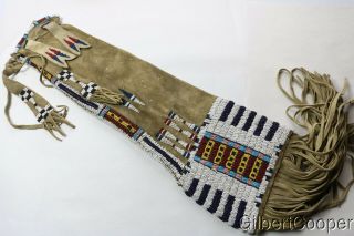Cheyenne Beaded And Fringed Pipe Bag - Ernest Von Kronwitter