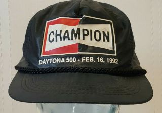 Vintage 1992 Daytona 500 Champion Spark Plugs Black Hat Snapback
