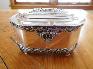 Antique Rare Silver Plated Norblin Warszawa / Warsaw Poland Sugar Tea Box