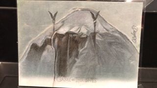 Game Of Thrones Inflexions 1/1 Dothraki Tent Sketch Card By Carlos Cabalerio