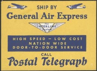 U.  S. ,  1932.  General Air Express - Label