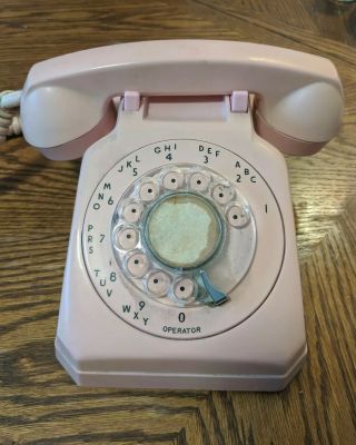 Vintage Pink Stromberg - Carlson Rotary Desk Telephone