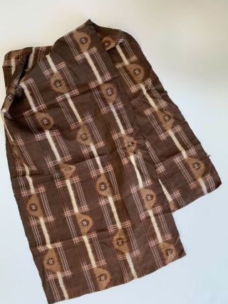 Vintage Japanese Brown Silk Fabric Scarf (t12)