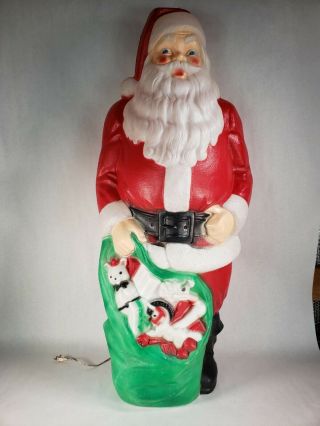 Vintage Empire Santa Claus Saint Nick Lighted Christmas Blow Mold 47 " Tall Huge