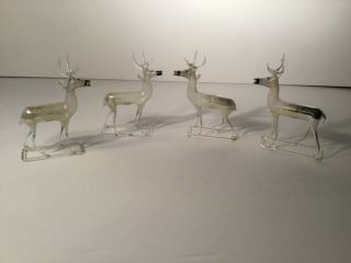 4 Antique Blown Mercury Glass German Deer REINDEER Christmas 2