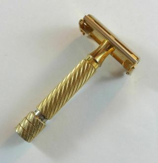 Old Rhodium Gillette Gold Safety Razor 430030 Gold From England