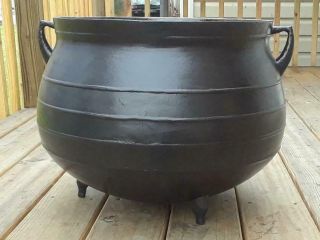 Antique Civil War Era Cast Iron Rare 16g 2 Gte Mk Campfire Gypsy Kettle Cauldron
