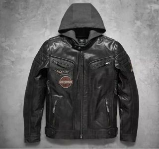 Nwt Harley - Davidson® Mens Marmax 3 - In - 1 Leather Jacket 97002 - 18vt Medium Tall