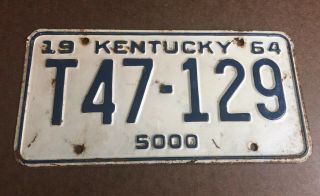 1964 Kentucky Truck License Plate 5000 Pounds