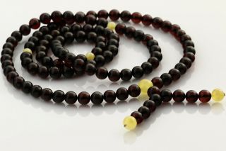 Buddhist Mala Baltic Amber 108 Prayer Beads Bracelet Mila 32.  7g I0831 - 19