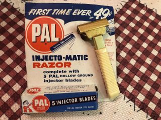 Rare Find - Vintage Nos Pal Injecto - Matic - Injector Safety Razor Complete - As Bought