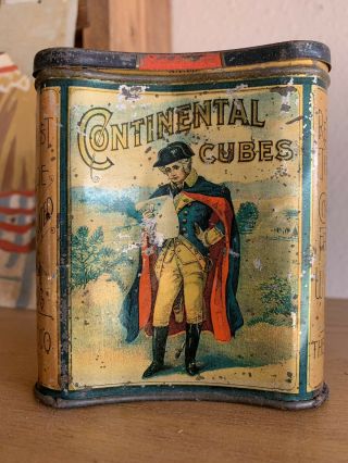 Vintage Continental Cubes Pocket Tobacco Tin