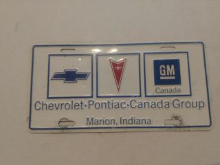 Indiana,  Marion Gm,  Pontiac,  Canada Group Booster Advertising Uaw977 License Plate