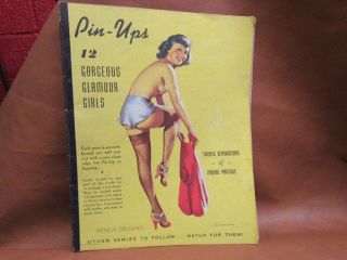 Army Military Pin - Up Girl Self Mailer Gil Elvgren Mailing Card French Dressing
